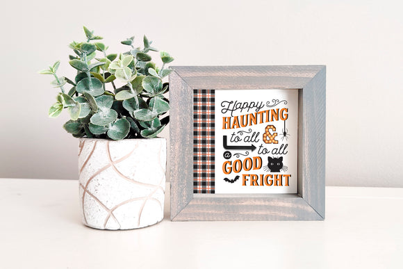 MINI Sign Insert Only: Happy Haunting (Halloween) | Magnetic Sign INSERT ONLY