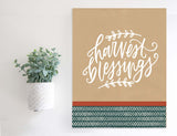 Magnetic Wall Hanging Insert: Boho Harvest Blessings (Thanksgiving/Fall) | INSERT ONLY