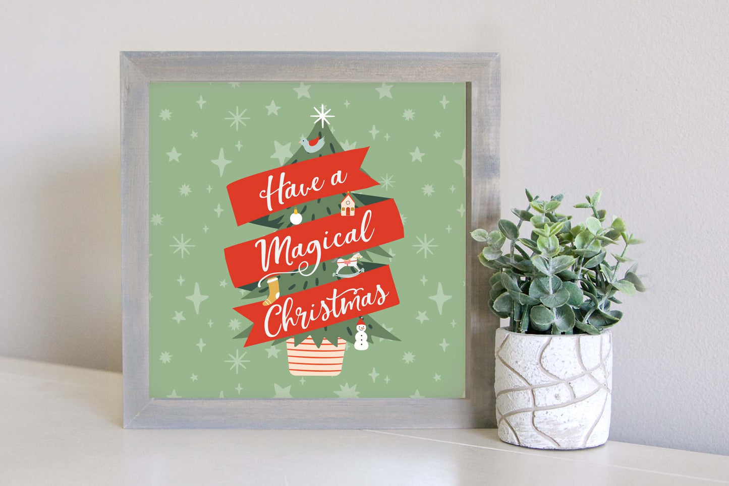 SLIGHTLY FLAWED Medium Size Sign Insert: Have a Magical Christmas (Nutcracker Collection) | Magnetic Sign INSERT ONLY