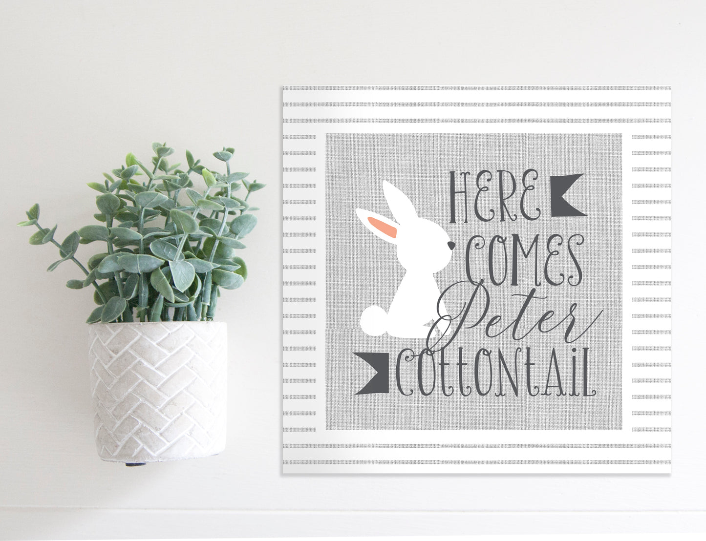 SLIGHTLY FLAWED Medium Size Sign Insert: Here Comes Peter Cottontail (Easter/Spring) | Magnetic Sign INSERT ONLY