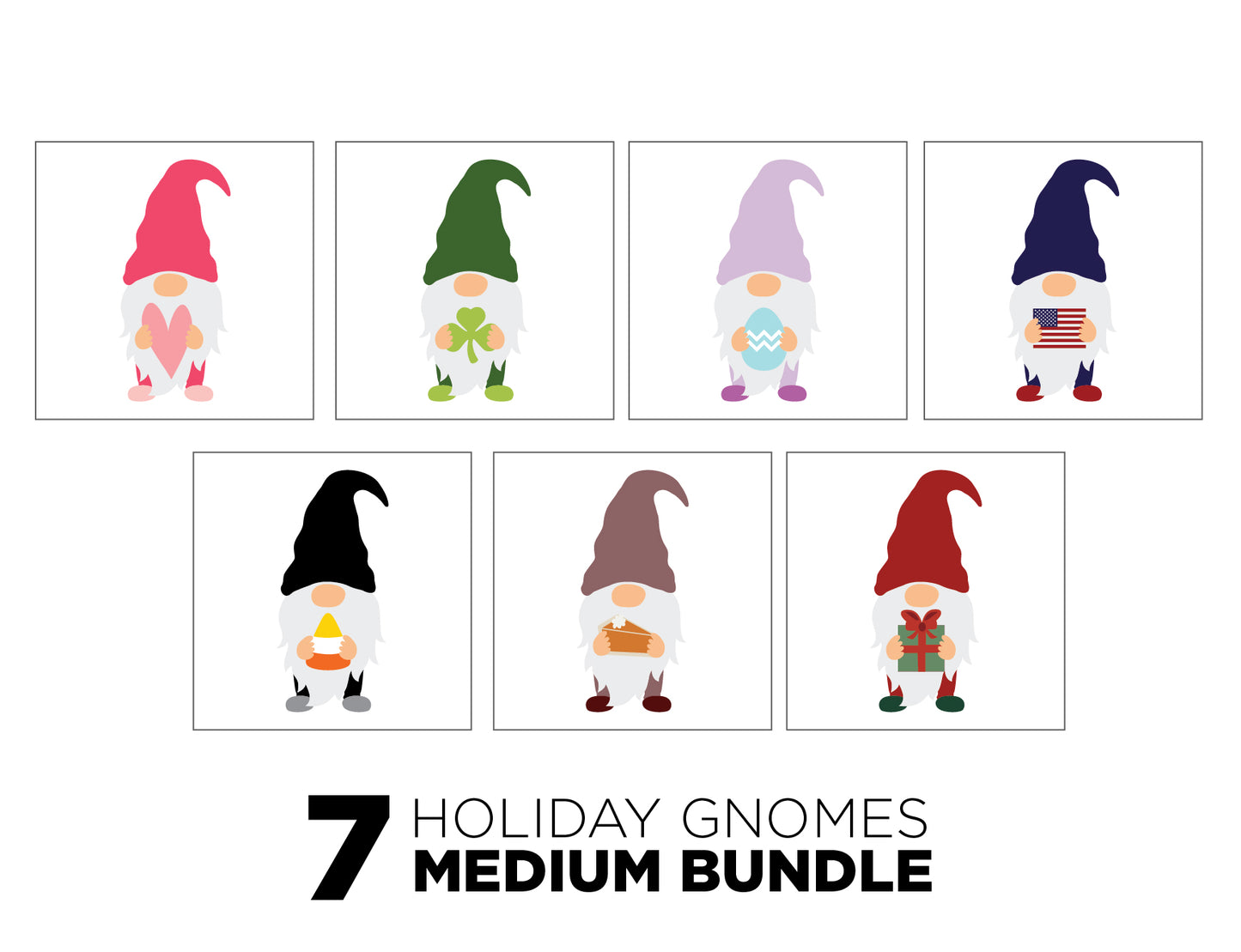 Medium Size Sign Inserts: Holiday Gnome Insert Bundle Set of 7 | Magnetic Sign INSERTS ONLY