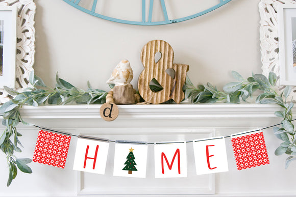 Magnetic Banner Insert: Home with Christmas Tree | Magnetic Banner INSERTS ONLY