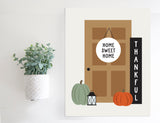 Magnetic Wall Hanging Insert: Home Sweet Home Fall Porch (Thanksgiving/Fall) | INSERT ONLY