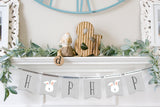 Magnetic Banner Insert: Hop Hop on Faux Linen with Pennant Edge (Easter/Spring) | Magnetic Banner INSERTS ONLY