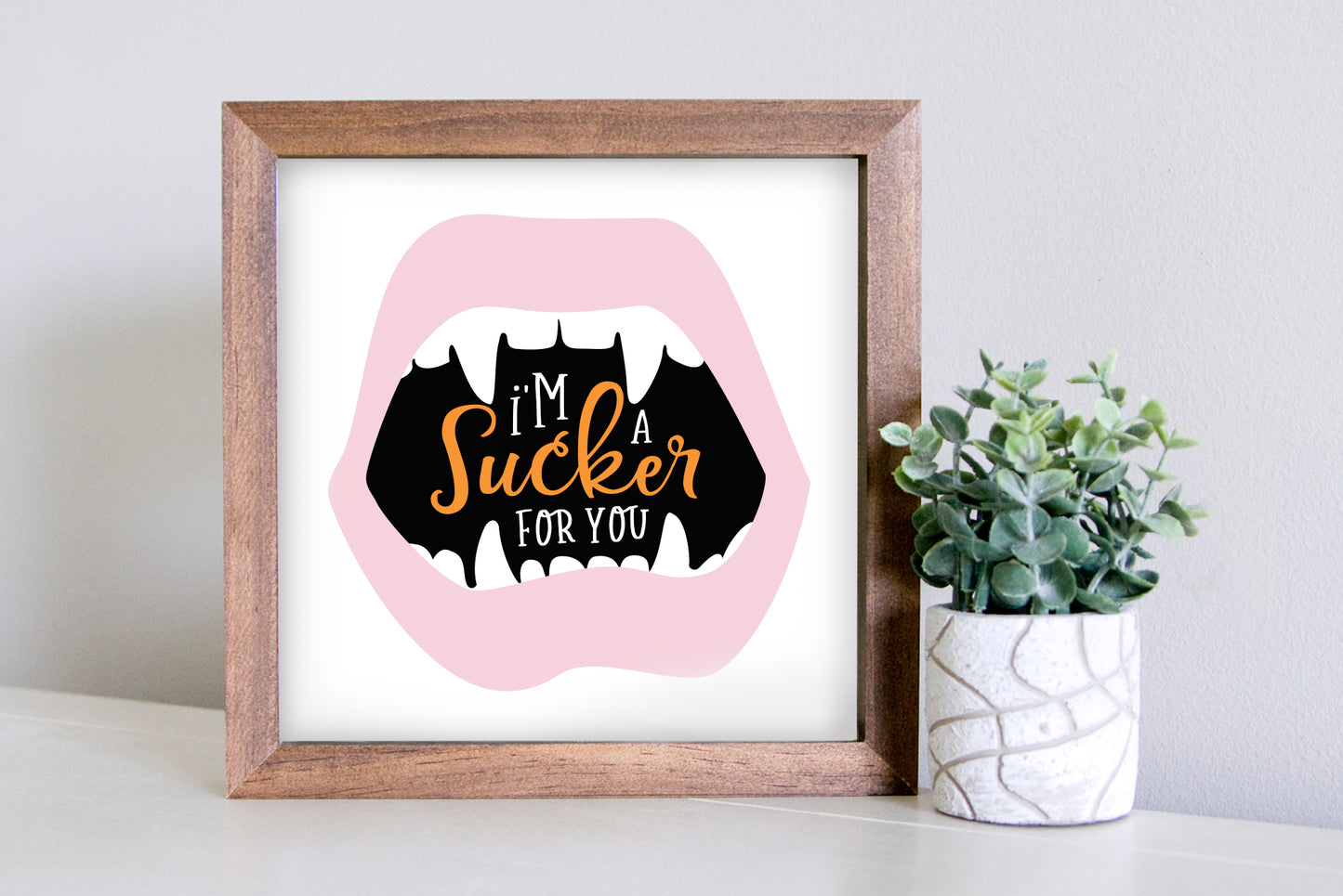 Medium Size Sign Insert: I'm a Sucker For You - Pink (Halloween) | Magnetic Sign INSERT ONLY