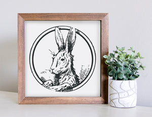 SLIGHTLY FLAWED Medium Size Sign Insert: Easter Bunny Sketch B&W | Magnetic Sign INSERT ONLY