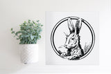 SLIGHTLY FLAWED Medium Size Sign Insert: Easter Bunny Sketch B&W | Magnetic Sign INSERT ONLY