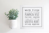 Medium Size Sign Insert: Fall Vibes | Magnetic Sign INSERT ONLY