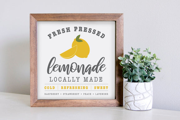 Medium Size Sign Insert: Fresh Pressed Lemonade COLOR (Spring/Summer) | Magnetic Sign INSERT ONLY