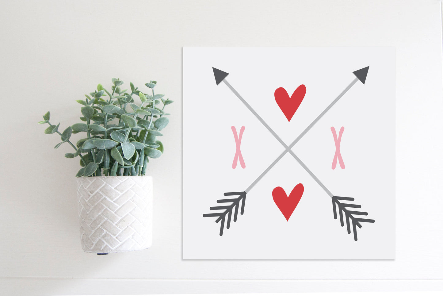 Medium Size Sign Insert: Xoxo Arrows COLOR (Valentine's Day/Winter) | Magnetic Sign INSERT ONLY