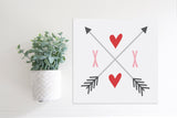 SLIGHTLY FLAWED Medium Size Sign Insert: COLOR Xoxo Arrows (Valentine's Day) | Magnetic Sign INSERT ONLY