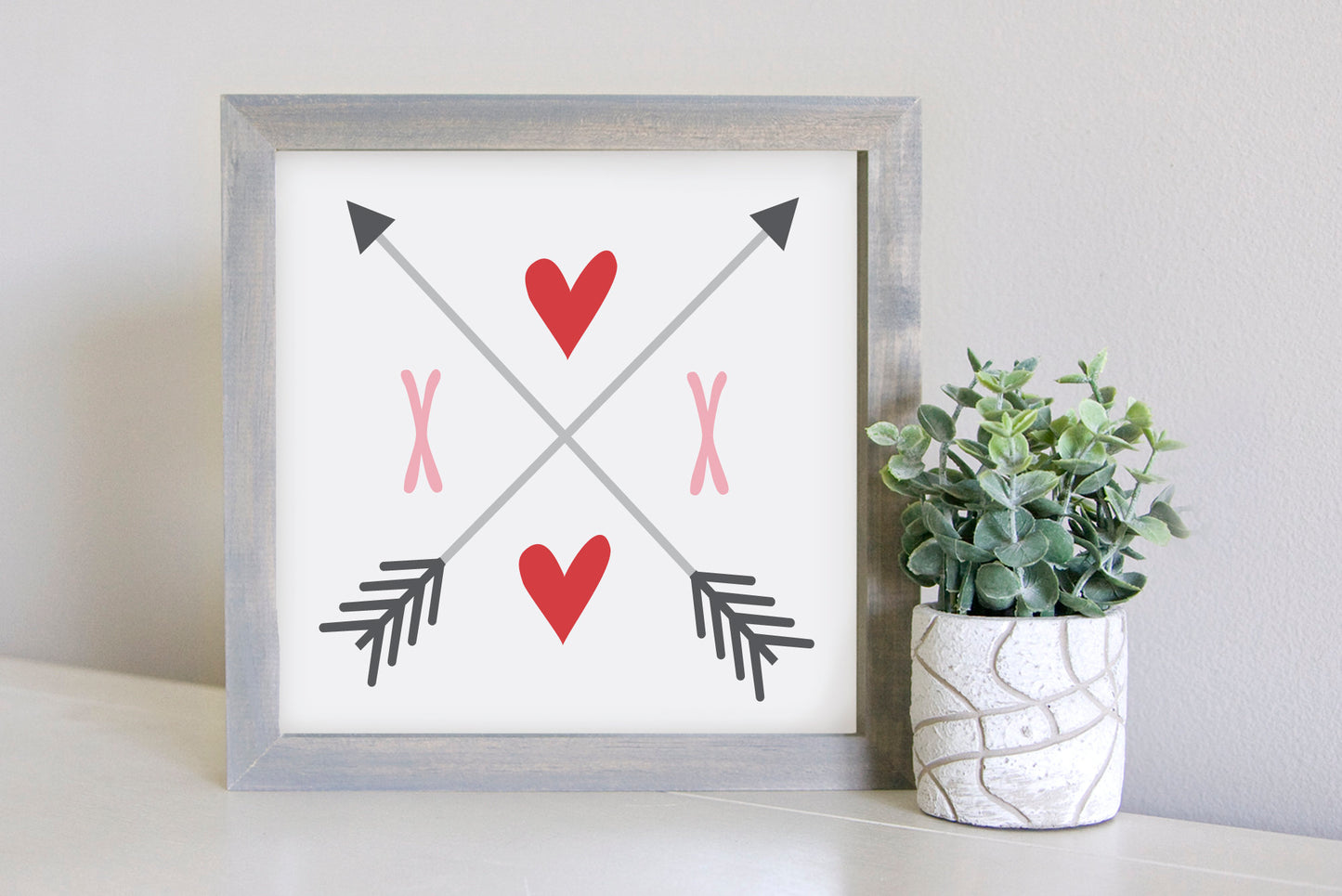Medium Size Sign Insert: Xoxo Arrows COLOR (Valentine's Day/Winter) | Magnetic Sign INSERT ONLY