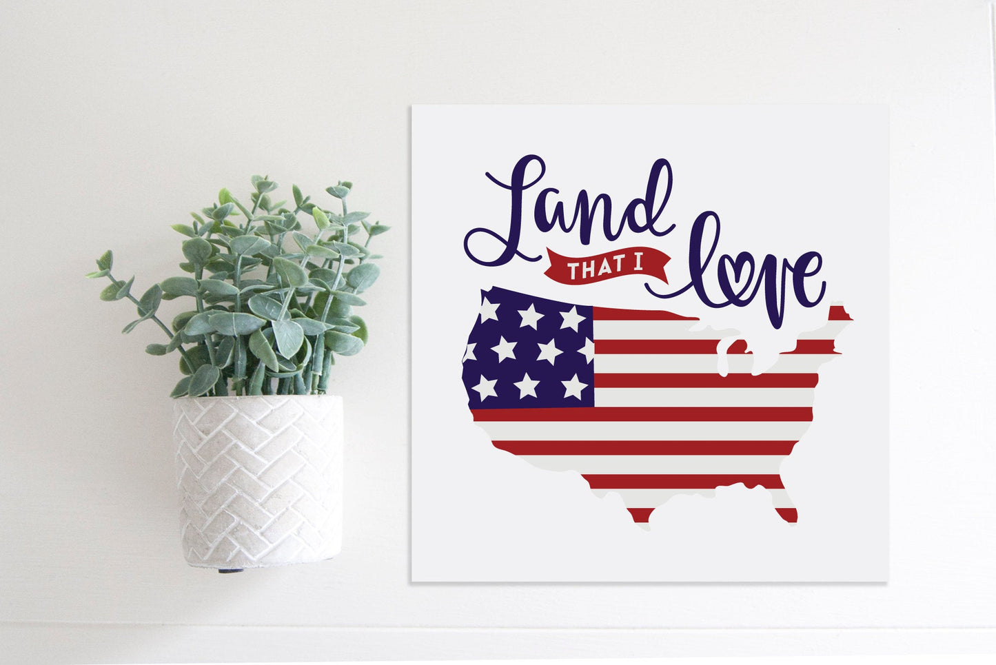 SLIGHTLY FLAWED Medium Size Sign Insert: Land That I Love COLOR (Fourth of July) | Magnetic Sign INSERT ONLY