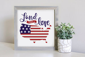 Medium Size Sign Insert: Land That I Love COLOR (Fourth of July) | Magnetic Sign INSERT ONLY