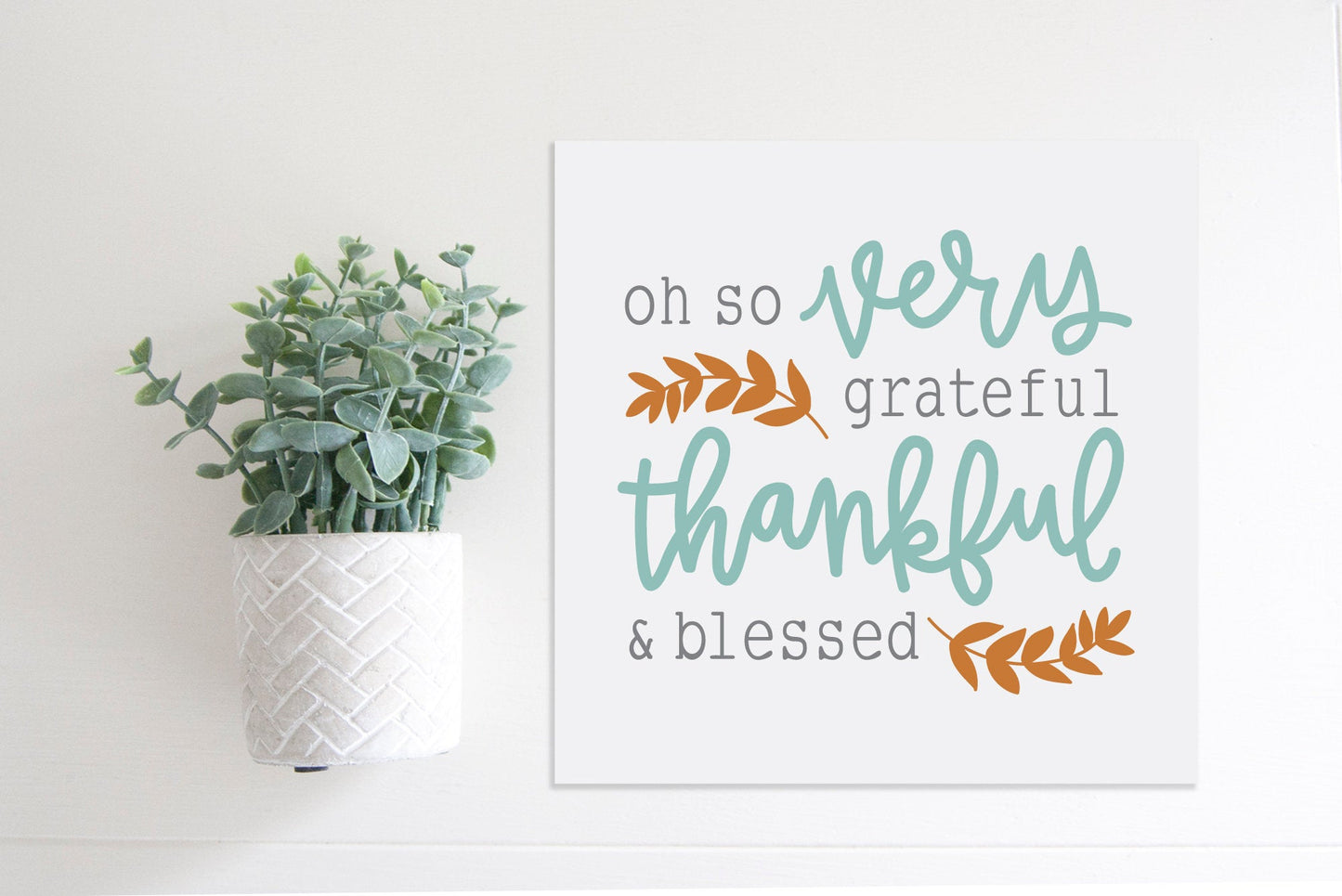 SLIGHTLY FLAWED Medium Size Sign Insert: Thankful Grateful Blessed COLOR (Thanksgiving/Fall) | Magnetic Sign INSERT ONLY