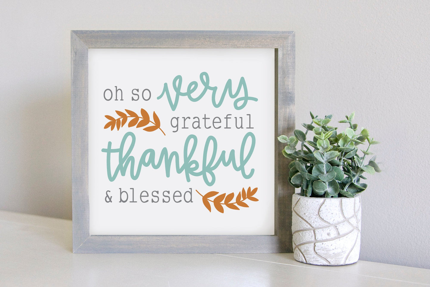 Medium Size Sign Insert: Thankful Grateful Blessed COLOR (Thanksgiving/Fall) | Magnetic Sign INSERT ONLY