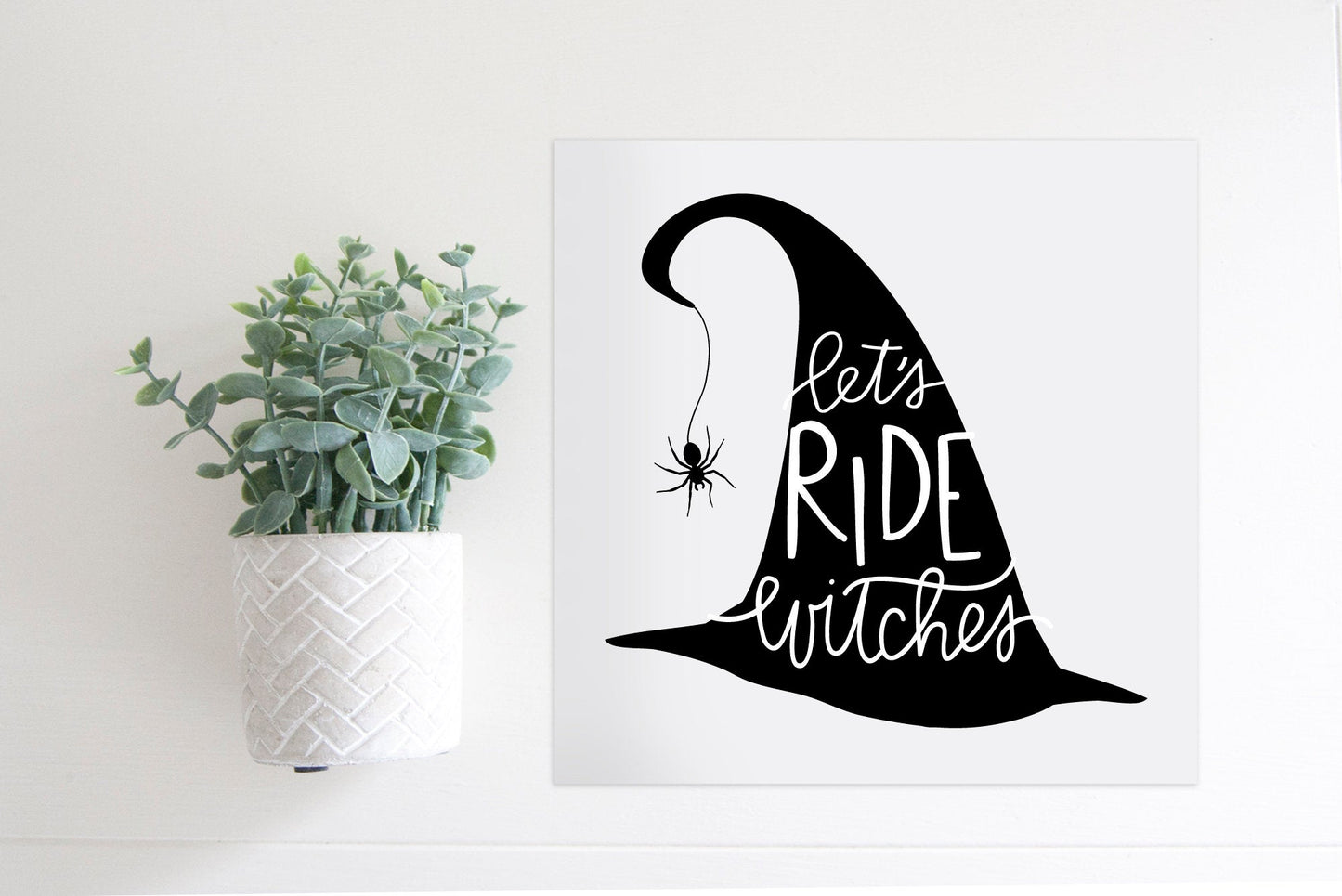 Medium Size Sign Insert: Let's Ride Witches (Halloween) | Magnetic Sign INSERT ONLY