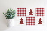 Magnetic Banner Insert: Red Christmas Tree and Plaid | Magnetic Banner INSERTS ONLY