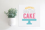 SLIGHTLY FLAWED Medium Size Sign Insert: COLOR Let's Eat Cake (Birthday) | Magnetic Sign INSERT ONLY