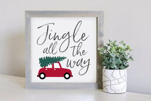 Medium Size Sign Insert: Jingle All The Way (Winter/Christmas) | Magnetic Sign INSERT ONLY