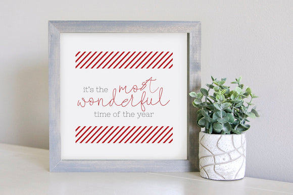 Medium Size Sign Insert: Most Wonderful Time (Christmas/Winter) | Magnetic Sign INSERT ONLY