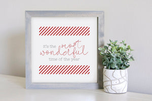 SLIGHTLY FLAWED Medium Size Sign Insert: Most Wonderful Time (Christmas/Winter) | Magnetic Sign INSERT ONLY