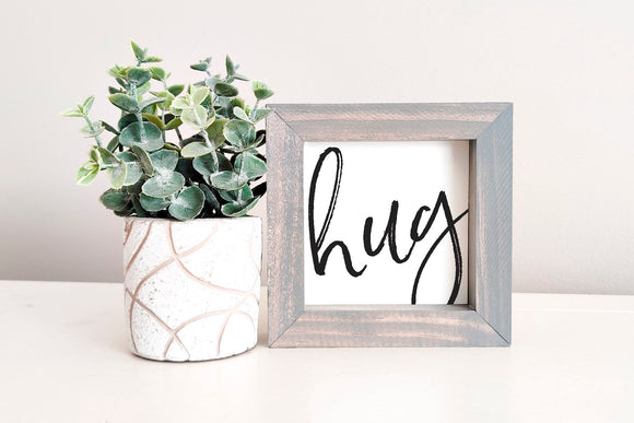 SLIGHTLY FLAWED MINI Sign Insert Only: Hug (Valentine's) | Magnetic Sign INSERT ONLY