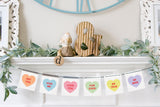 Magnetic Banner Insert: Conversation Hearts on Faux Wood (Winter/Valentine's) | Magnetic Banner INSERTS ONLY