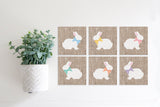 Magnetic Banner Insert: Easter Bunnies on Faux Burlap (Spring) | Magnetic Banner INSERTS ONLY