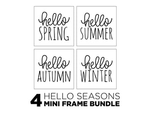 MINI Sign Inserts Only: Hello Seasons Insert Bundle Set of 4 | Magnetic Sign INSERTS ONLY