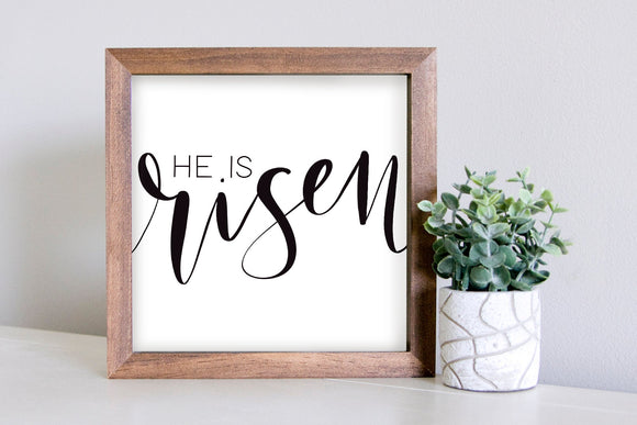 Medium Size Sign Insert: He Is Risen (Easter/Spring) | Magnetic Sign INSERT ONLY