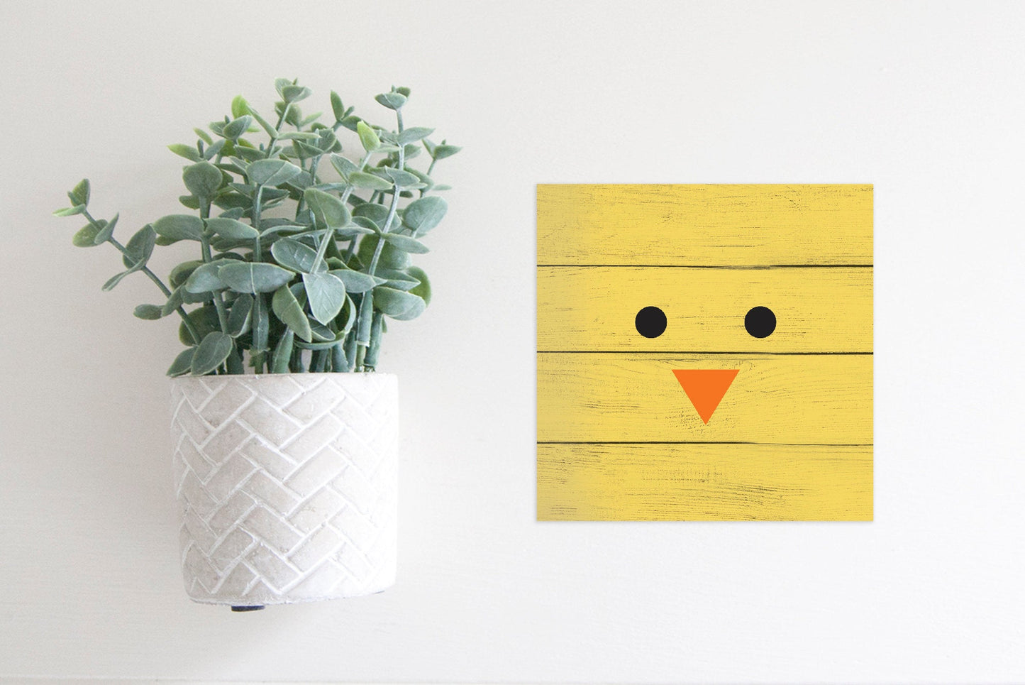 MINI Sign Insert Only: Easter Chick on Faux Wood (Spring) | Magnetic Sign Insert Only