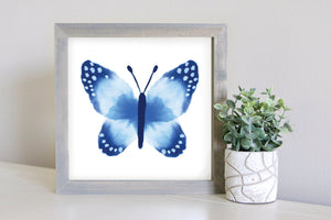 Medium Size Sign Insert: Blue Watercolor Spring Butterfly | Magnetic Sign INSERT ONLY