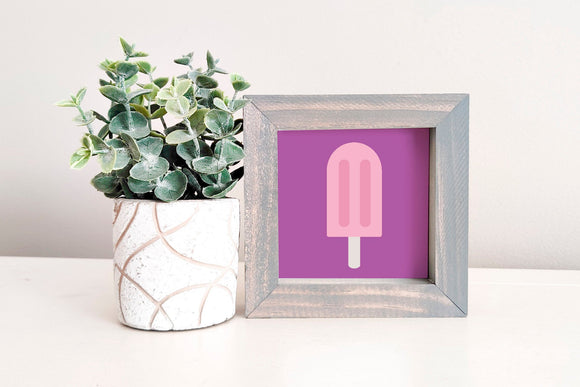 SLIGHTLY FLAWED MINI Sign Insert Only: Popsicle Icon (Summer) | Magnetic Sign INSERT ONLY