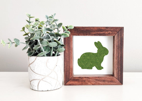 SLIGHTLY FLAWED MINI Sign Insert Only: Moss Bunny (Spring/Easter) | Magnetic Sign INSERT ONLY