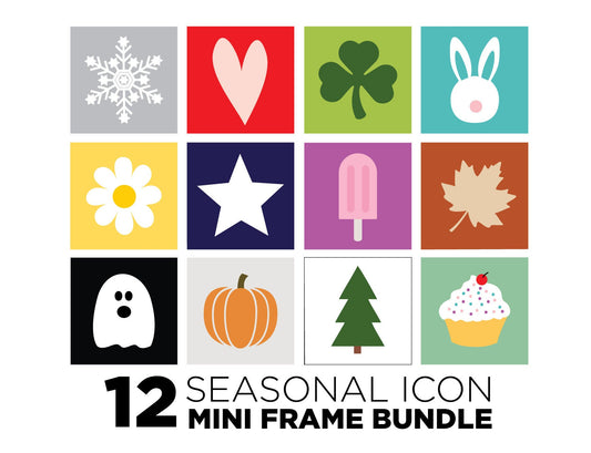 MINI Sign Inserts Only: Seasonal Icon Insert Bundle Set of 12 | Magnetic Sign INSERTS ONLY