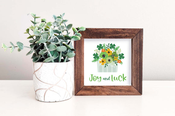 MINI Sign Insert Only: Joy and Luck Clover Bouquet (St. Patrick's/Spring) | Magnetic Sign Insert Only