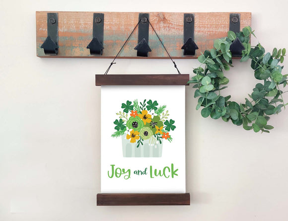 Magnetic Wall Hanging Insert: Joy and Luck Clover Bouquet (St. Patrick's/Spring) | INSERT ONLY