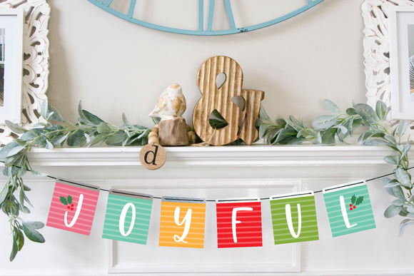 Magnetic Banner Insert: Joyful (Christmas/Winter) | Magnetic Banner INSERTS ONLY