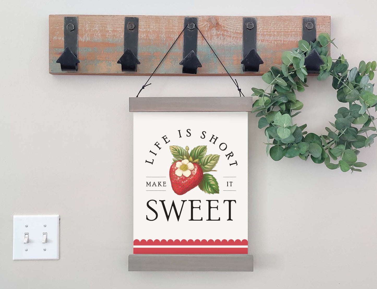 Magnetic Wall Hanging Insert: Strawberry Life Is Short (Spring/Summer) | INSERT ONLY