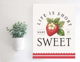 Magnetic Wall Hanging Insert: Strawberry Life Is Short (Spring/Summer) | INSERT ONLY