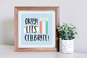 Medium Size Sign Insert: Lits Celebrate | Magnetic Sign INSERT ONLY