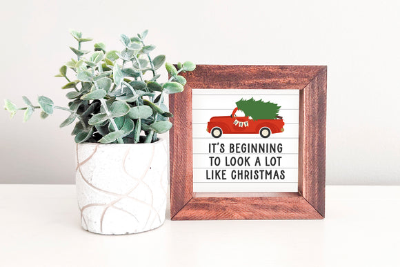 MINI Sign Insert Only: A Lot Like Christmas Truck and Tree (Winter) | Magnetic Sign INSERT ONLY