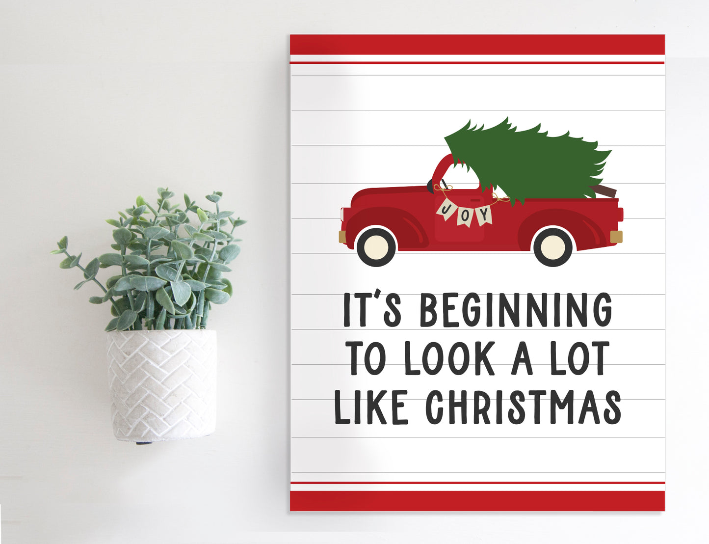 Magnetic Wall Hanging Insert: A Lot Like Christmas Truck and Tree (Christmas/Winter) | INSERT ONLY