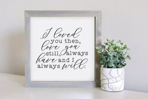 Medium Size Sign Insert: Loved You Then (Valentine's Day/Winter) | Magnetic Sign INSERT ONLY