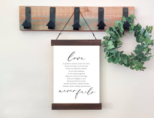 Magnetic Wall Hanging Insert: Love Never Fails (Valentine/Wedding/Bridal) | INSERT ONLY