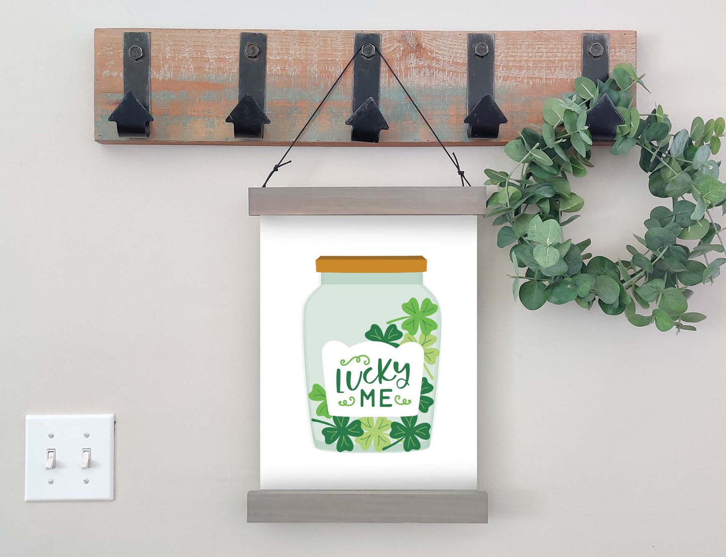 Magnetic Wall Hanging Insert: Lucky Me Clover Jar (St. Patrick's/Spring) | INSERT ONLY