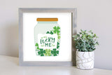 Medium Size Sign Insert: Lucky Me Clover Jar (St. Patrick's Day/Spring) | Magnetic Sign INSERT ONLY