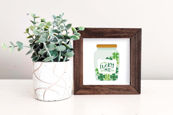 MINI Sign Insert Only: Lucky Me Clover Jar (St. Patrick's/Spring) | Magnetic Sign Insert Only