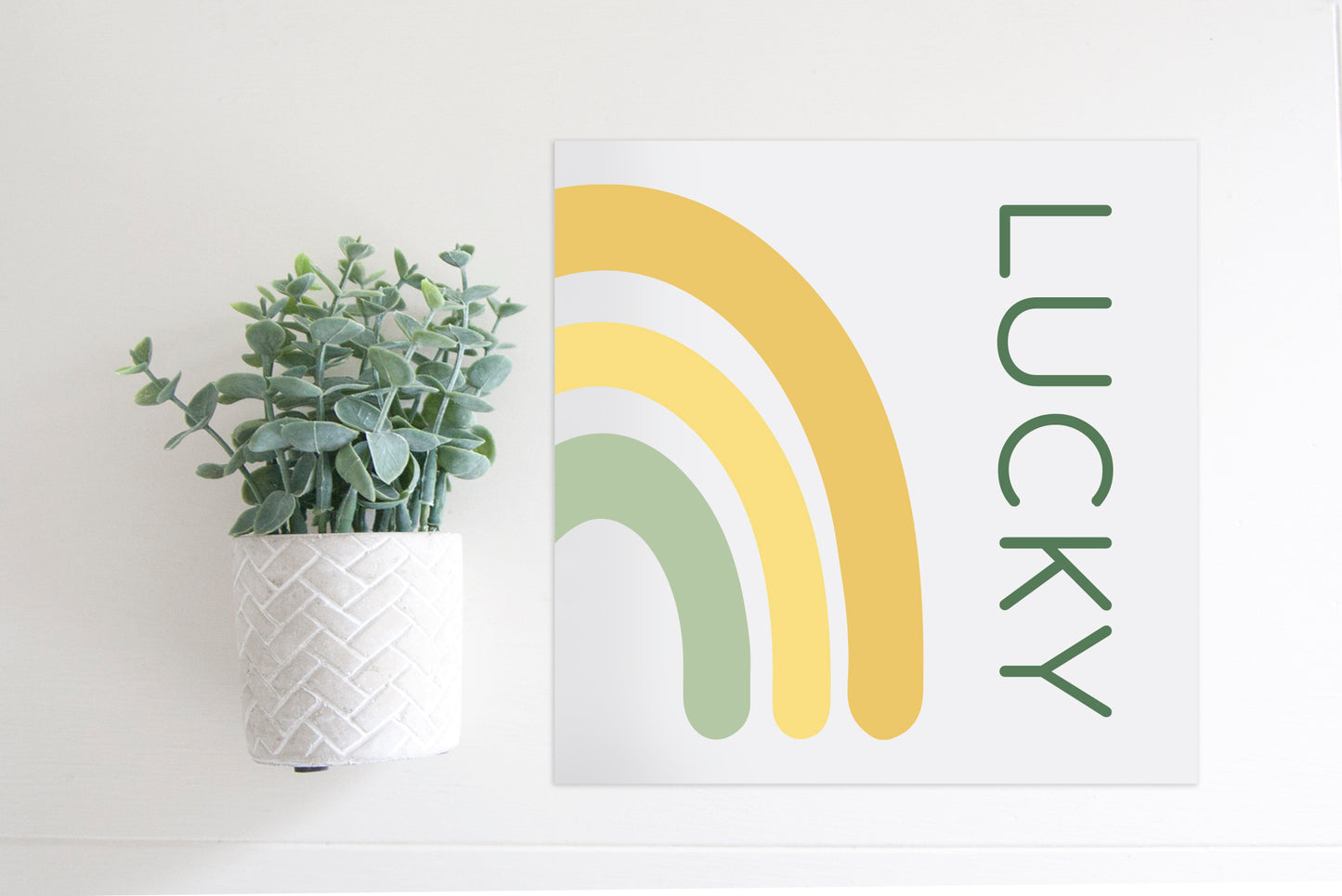 Medium Size Sign Insert: Lucky Rainbow (St. Patrick's Day/Spring) | Magnetic Sign INSERT ONLY